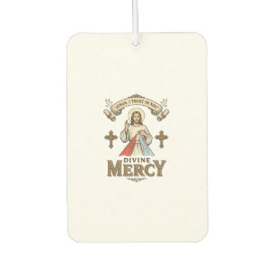 Divine Mercy Jesus Vintage Engraving Religious Shi Car Air Freshener