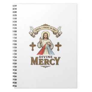 Divine Mercy Jesus Vintage Engraving Religious Shi Notebook