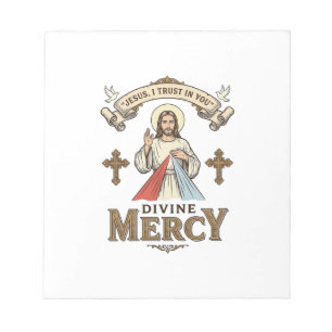 Divine Mercy Jesus Vintage Engraving Religious Shi Notepad