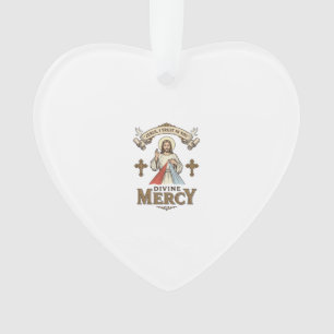 Divine Mercy Jesus Vintage Engraving Religious Shi Ornament