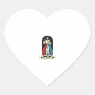 Divine Mercy Jesus Vintage Heart Sticker
