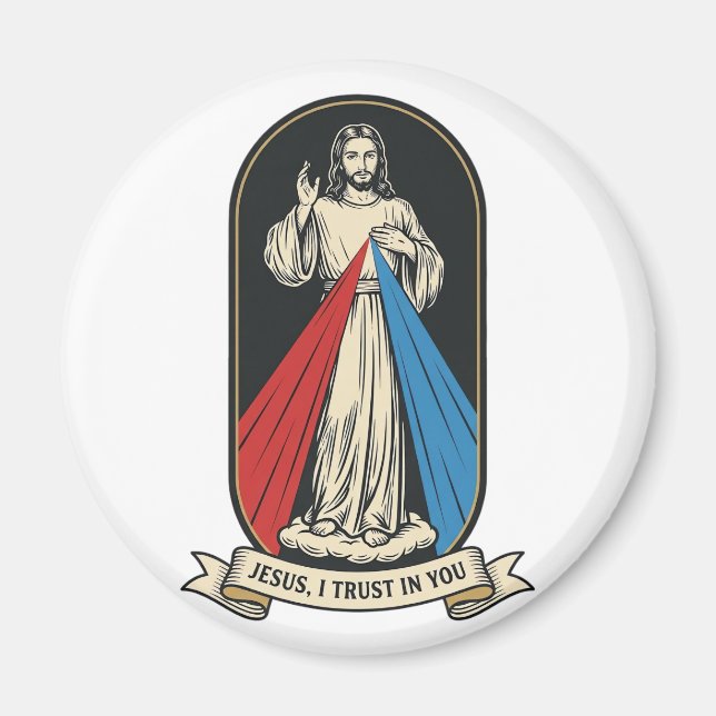 Divine Mercy Jesus Vintage Magnet (Front)