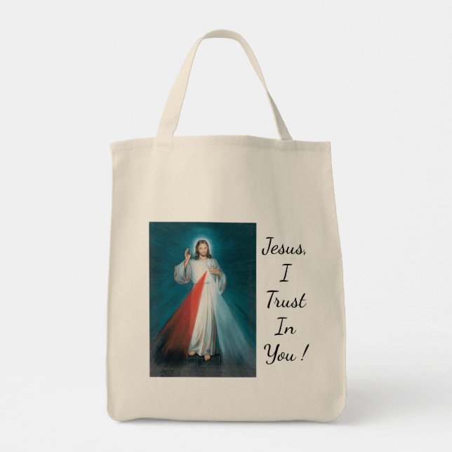 divine mercy large tote bag (Back)