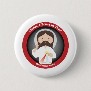 Divine Mercy of Jesus 6 Cm Round Badge