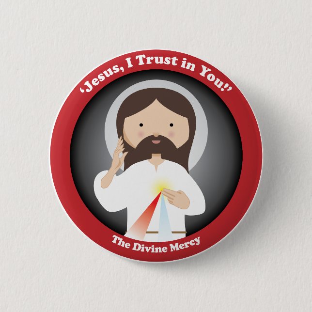 Divine Mercy of Jesus 6 Cm Round Badge (Front)