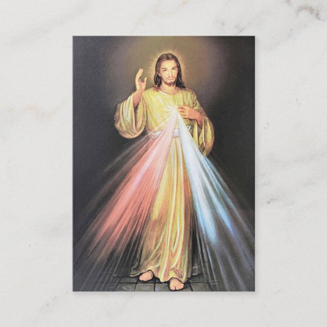 Divine Mercy of Jesus Chaplet St. Faustina Prayer  Business Card (Front)