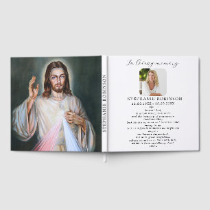 Divine Mercy Prayer Catholic Jesus Memorial Guest Book