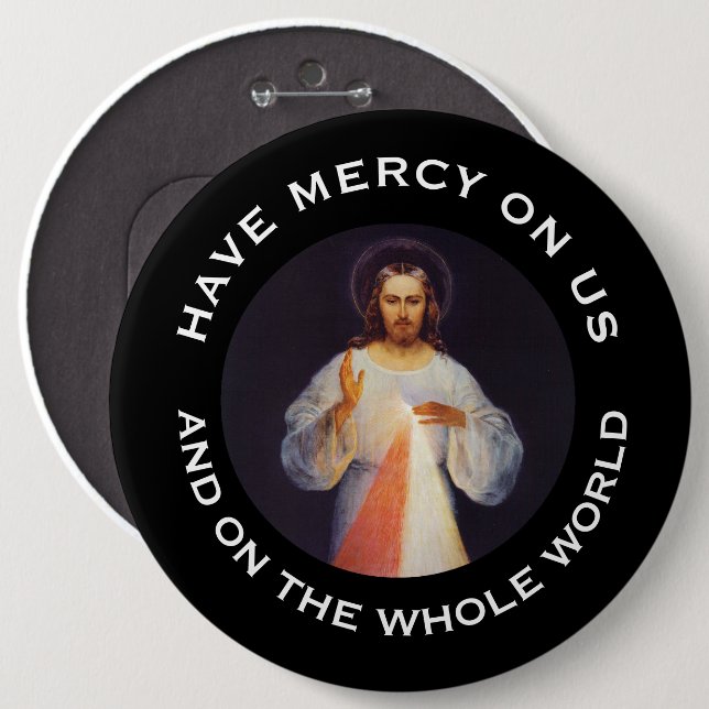 Divine Mercy Prayer Jesus St. Faustina 6 Cm Round Badge (Front & Back)