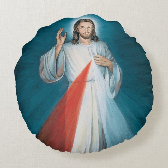divine mercy round cushion (Back)