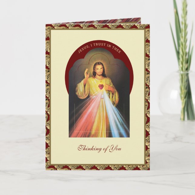 Divine Mercy Sacred Heart Scripture Religious  Card (Front)