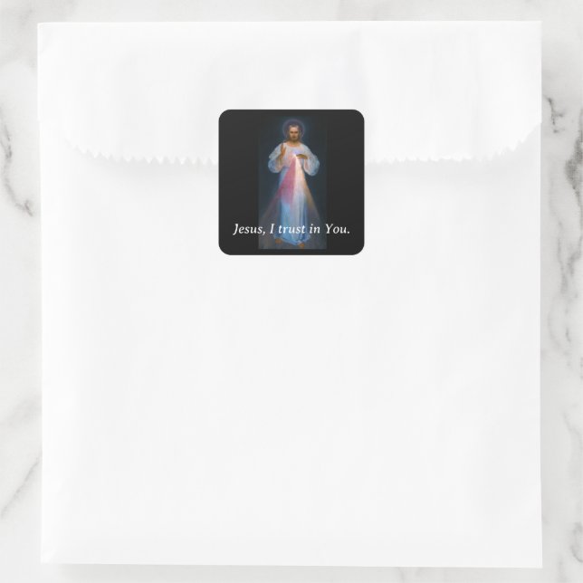 Divine Mercy  Square Sticker (Bag)