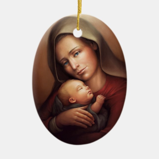 Divine Motherhood Ceramic Tree Decoration (Front)