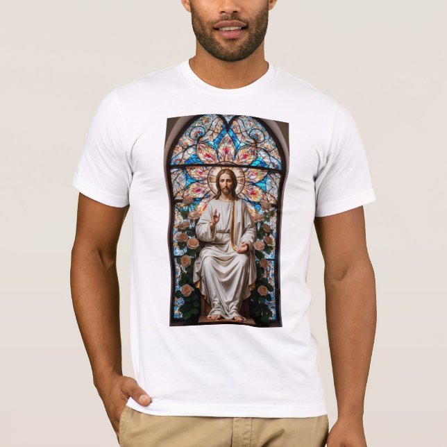 Divine Portrait of Jesus – Inspirational Christian T-Shirt (Front)