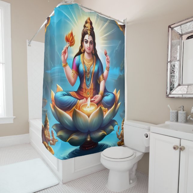 Divine Presence: Ganesh Shower Curtain Design (In Situ)
