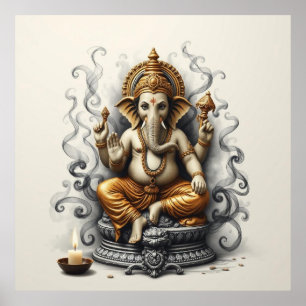 Divine Presence: Ganesha Art Poster
