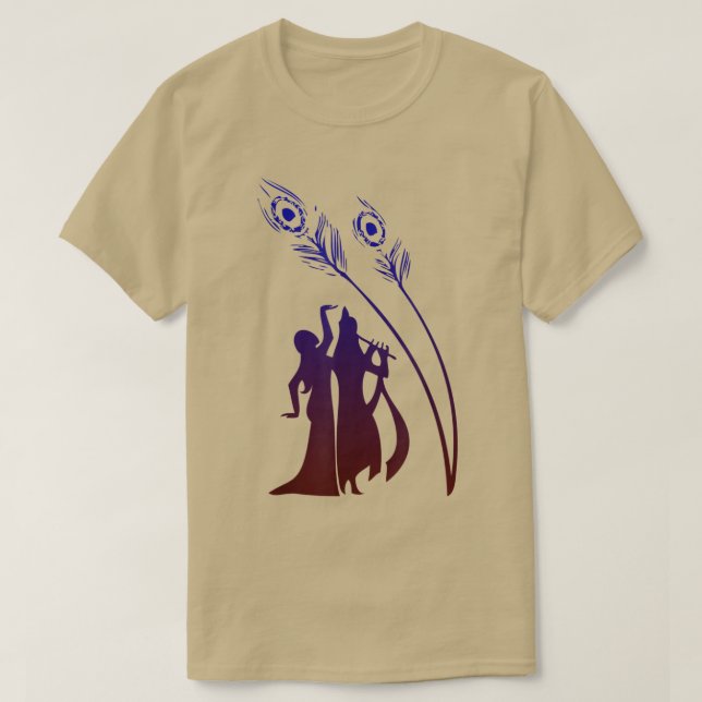 Divine Raas Leela With Radha And Krishna  T-Shirt (Design Front)