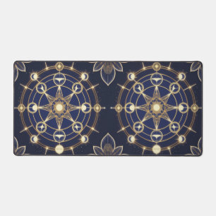 Divine Radiance – Golden Mandala of Awakening Desk Mat