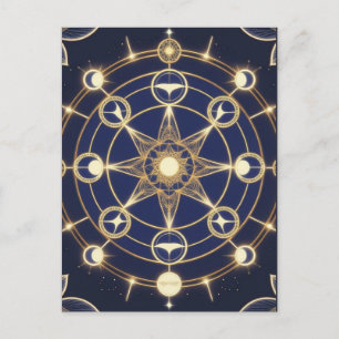 Divine Radiance – Golden Mandala of Awakening Postcard