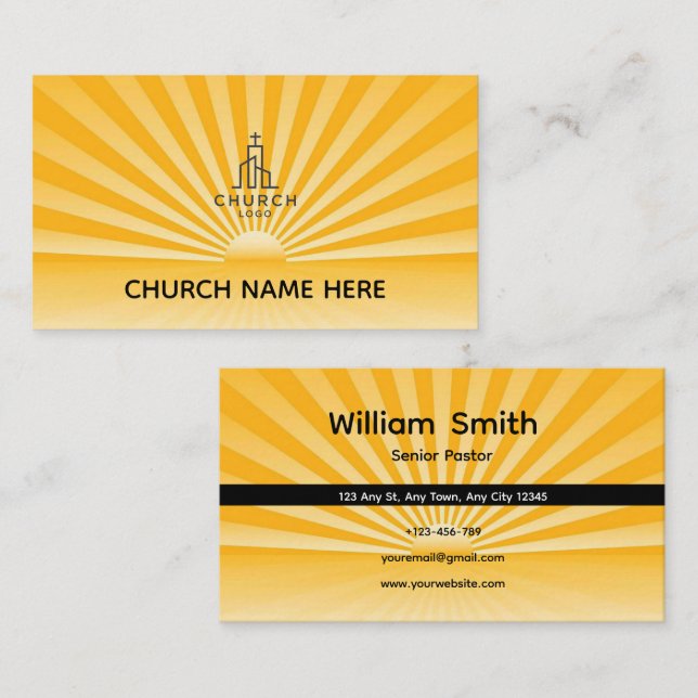 Divine Radiance Pastor Business Card (Front/Back)
