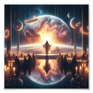 Divine Reflection: Jesus in Cosmic Harmony" Photo Print