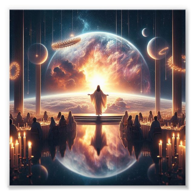 Divine Reflection: Jesus in Cosmic Harmony" Photo Print (Front)