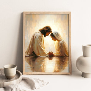 Divine Reflections, Christian Wall Art, Jesus Pray Poster