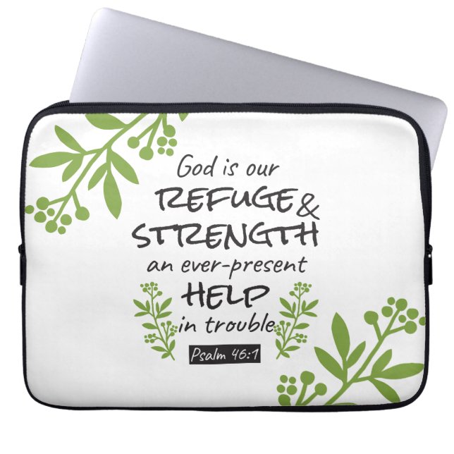 Divine Refuge - Psalm 46:1 for Spiritual Comfort a Laptop Sleeve (Front)