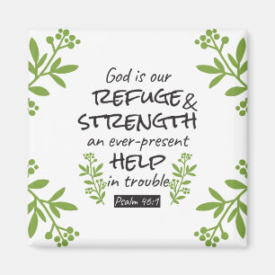 Divine Refuge - Psalm 46:1 for Spiritual Comfort a Magnet