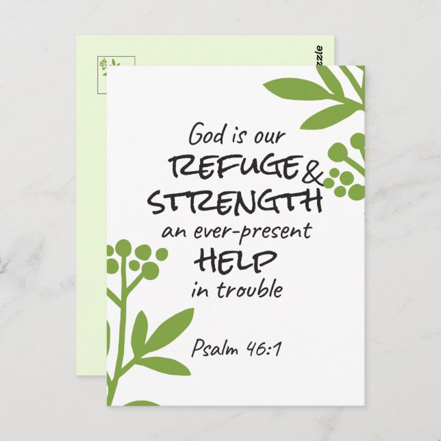 Divine Refuge - Psalm 46:1 for Spiritual Comfort a Postcard (Front/Back)