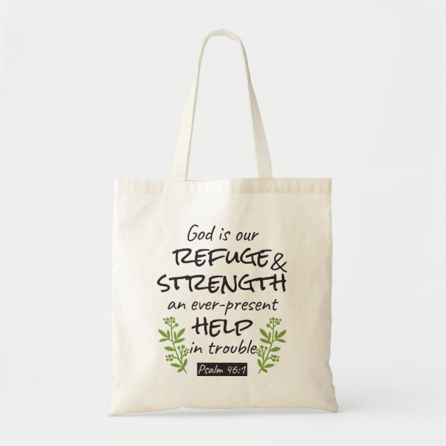 Divine Refuge - Psalm 46:1 for Spiritual Comfort a Tote Bag (Front)