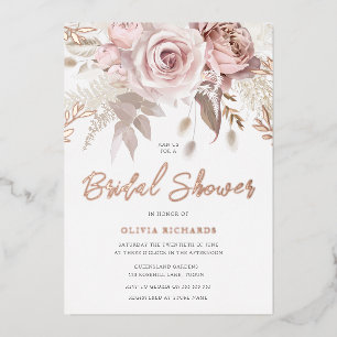 Divine Rose Gold Blush Floral Bridal Shower