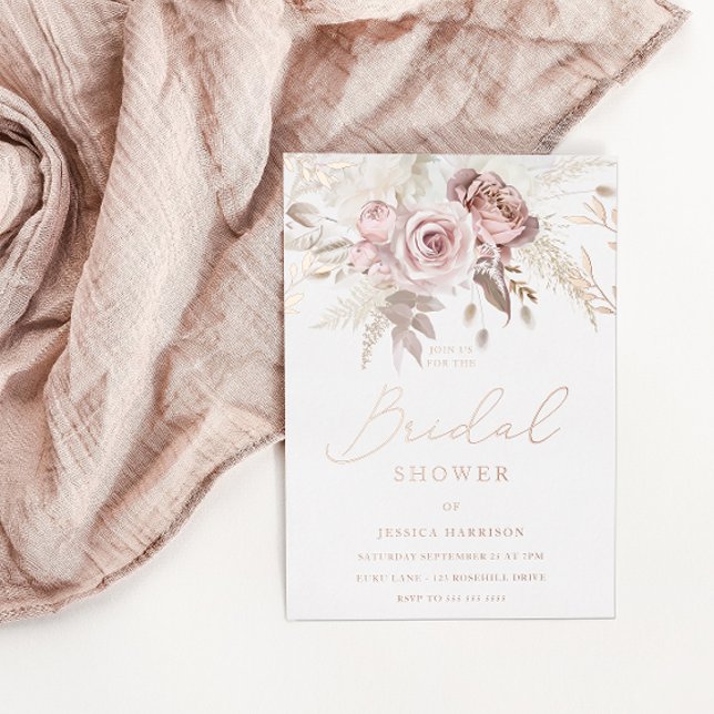 Divine Rose Gold Blush Floral Bridal Shower (Creator Uploaded)