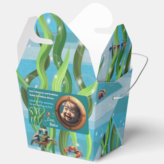Divine Sea Creatures Take Away Party Favour Box (Open)