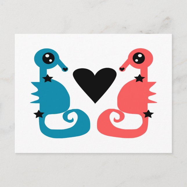 Divine Seahorses in love Postcard (Front)