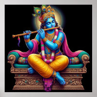 Divine Serene Krishna Flute Art