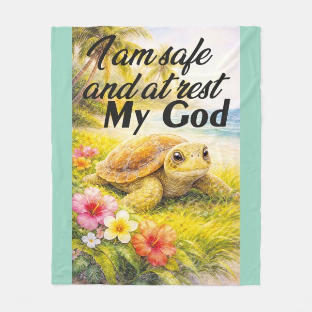 Divine Serenity Turtle Fleece Blanket (Front)