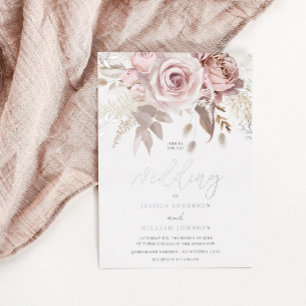 Divine Silver Foil & Blush Floral Wedding