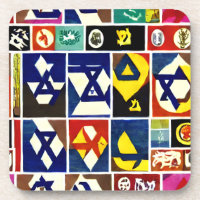 Divine Sips: Jewish Symbols Drink Coaster