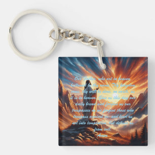 Divine Sunset: Lord's Prayer Inspiration Key Ring