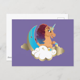 Divine the Unicorn   Moon & Clouds Postcard