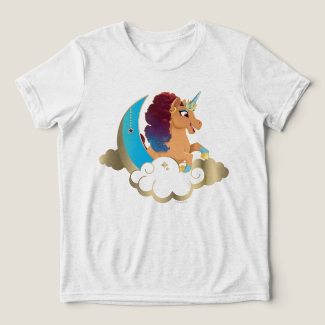 Divine the Unicorn | Moon & Clouds Tri-Blend Shirt (Design Front)