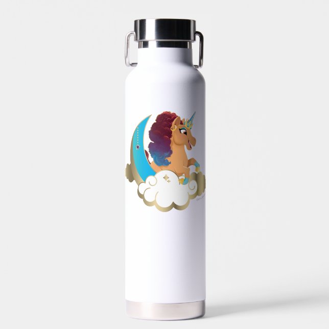Divine the Unicorn | Moon & Clouds Water Bottle (Front)