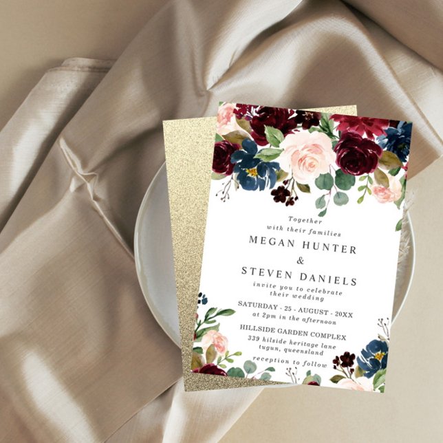 Divine Wedding; Spring or Fall Floral Elegant Invitation (Creator Uploaded)