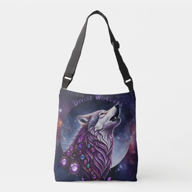 Divine Wonders Wolf Crossbody Bag (Front)