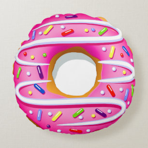 Divinely Decadent Doughnut - Sprinkles Back Round Cushion