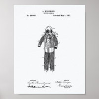 Diving Armour 1893 Patent Art White Paper
