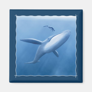 Diving Buddies - Scuba Diver And Whale Magnet