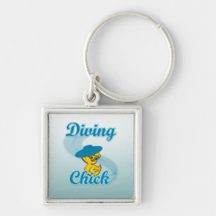 Diving Chick #3 Key Ring