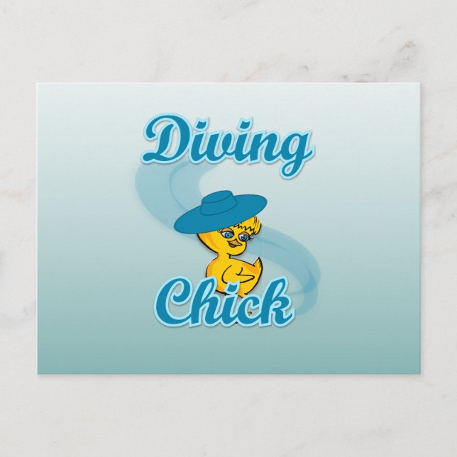Diving Chick #3 Postcard (Front)