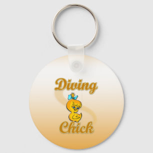 Diving Chick Key Ring